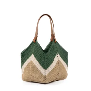 Mini Maya Crochet Tote Army/Tan