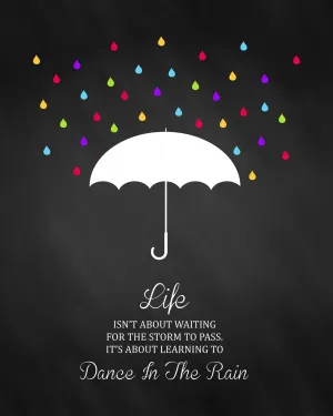Motivational Poster - Dance In The Rain- Inspirational Quote