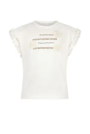 NOPALY flowers & lines T-shirt Off white