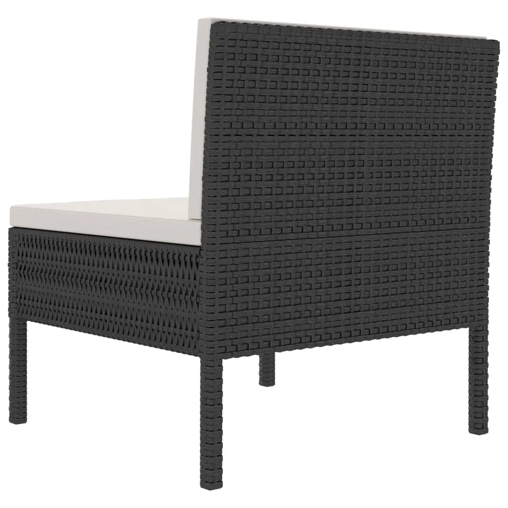 Patio Chairs 3 Pcs Rattan Conversation Chair with Cushions Poly Rattan