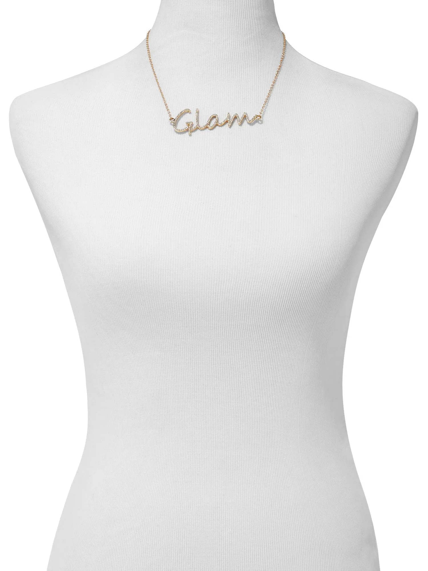 Pave “Glam” Nameplate Necklace