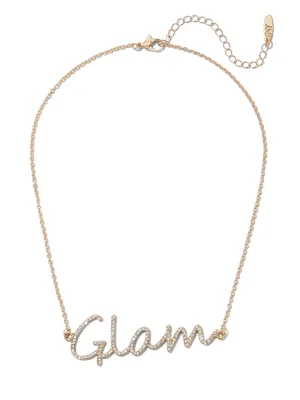 Pave “Glam” Nameplate Necklace