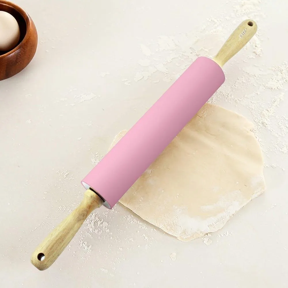 Pink Stainless Steel / Silicone Rolling Pin
