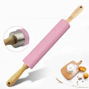 Pink Stainless Steel / Silicone Rolling Pin