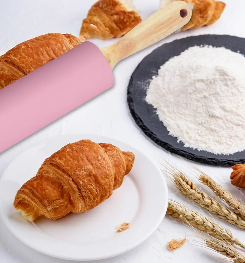 Pink Stainless Steel / Silicone Rolling Pin