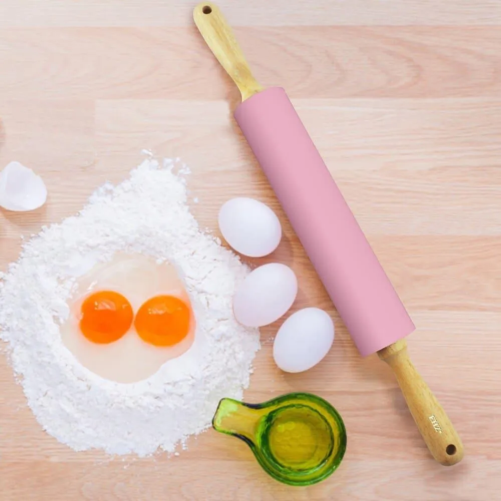Pink Stainless Steel / Silicone Rolling Pin
