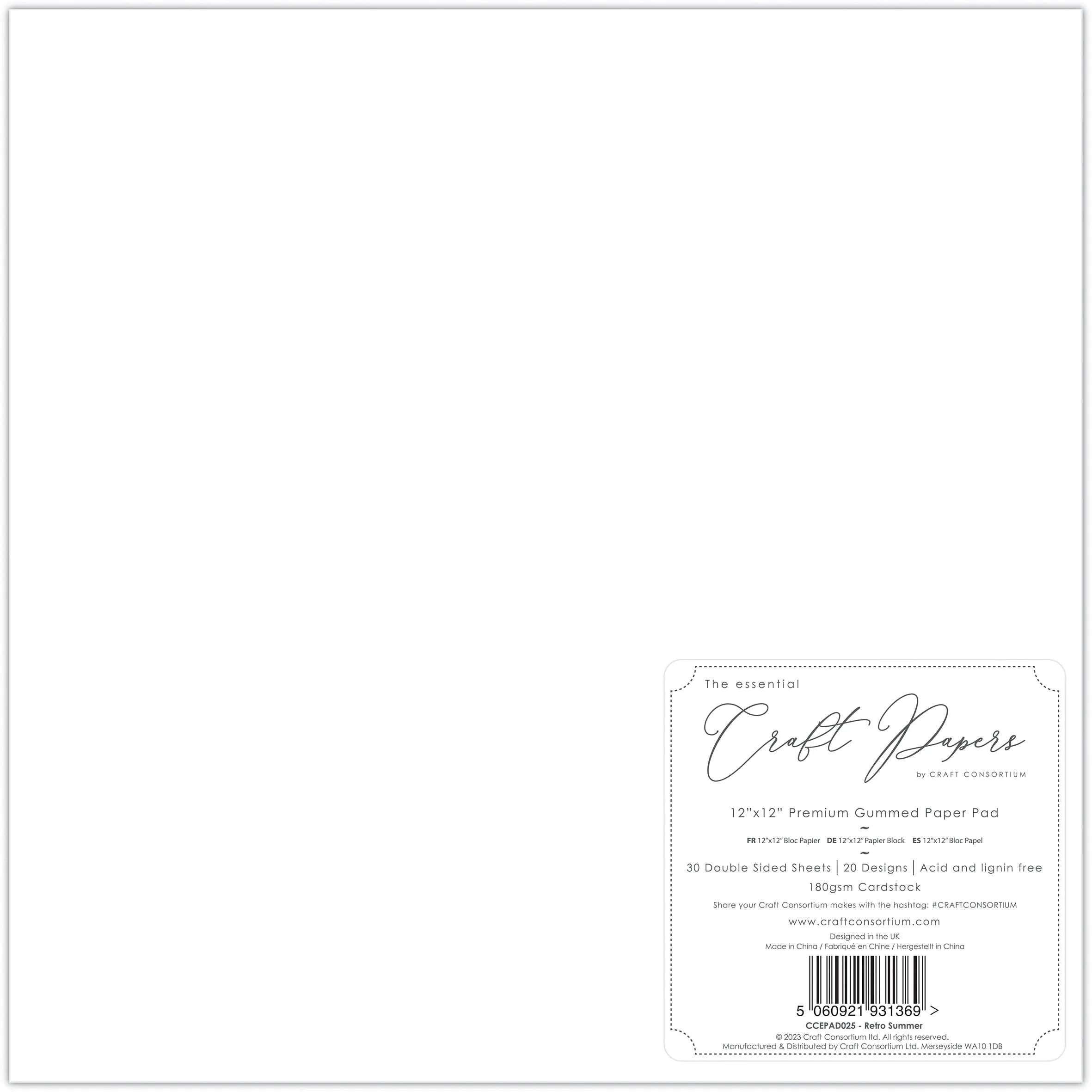 Retro Summer 12x12 Premium Paper Pad