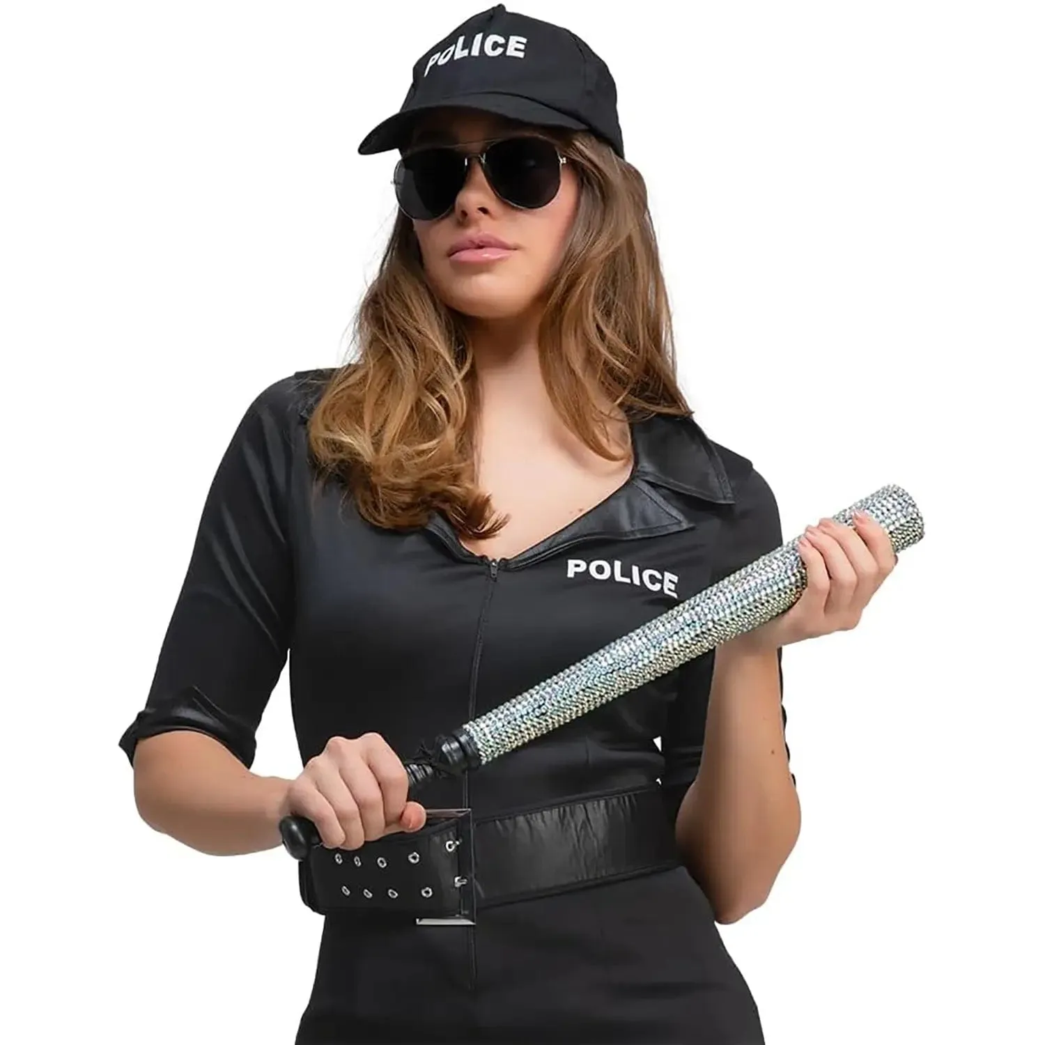 Rhinestone Police Baton Sparkling Diamante Truncheon Fancy Dress