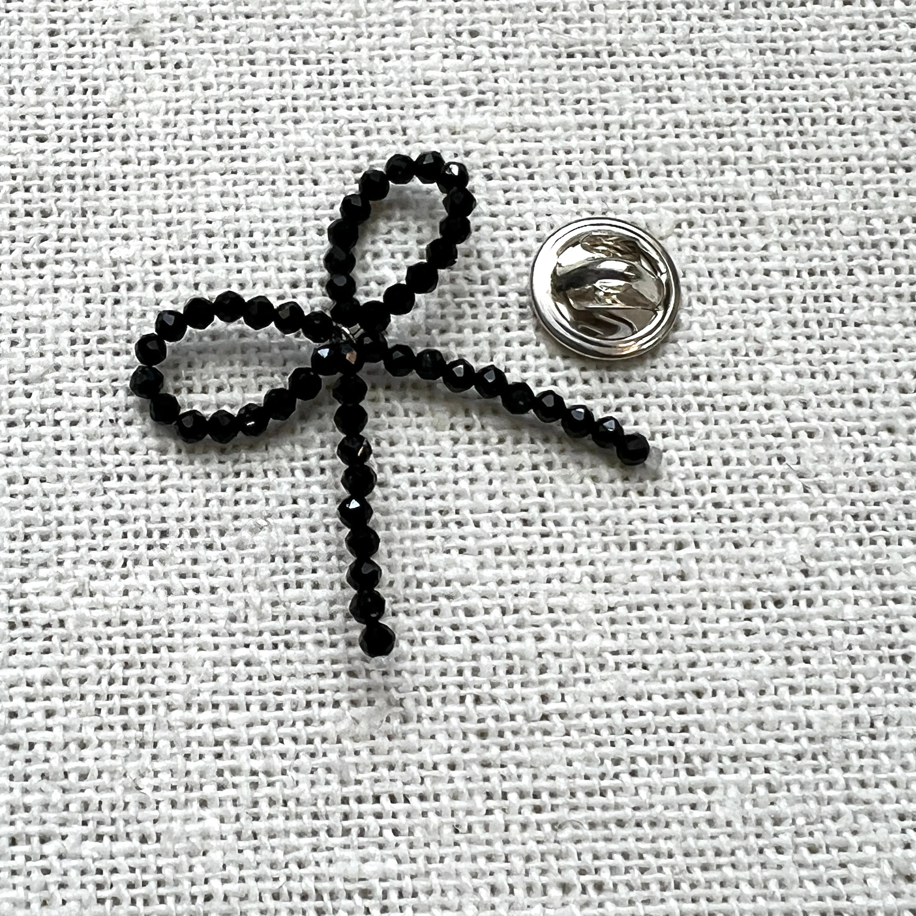 Sparkling Brooch Bow, Black