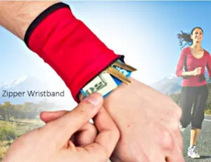 Sporty Zipper Wristbands Belt pouch for easy sport and travel (3 Pieces)