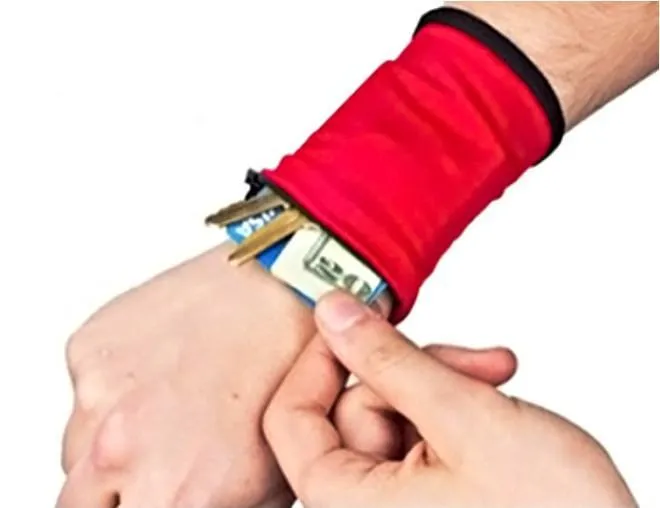 Sporty Zipper Wristbands Belt pouch for easy sport and travel (3 Pieces)