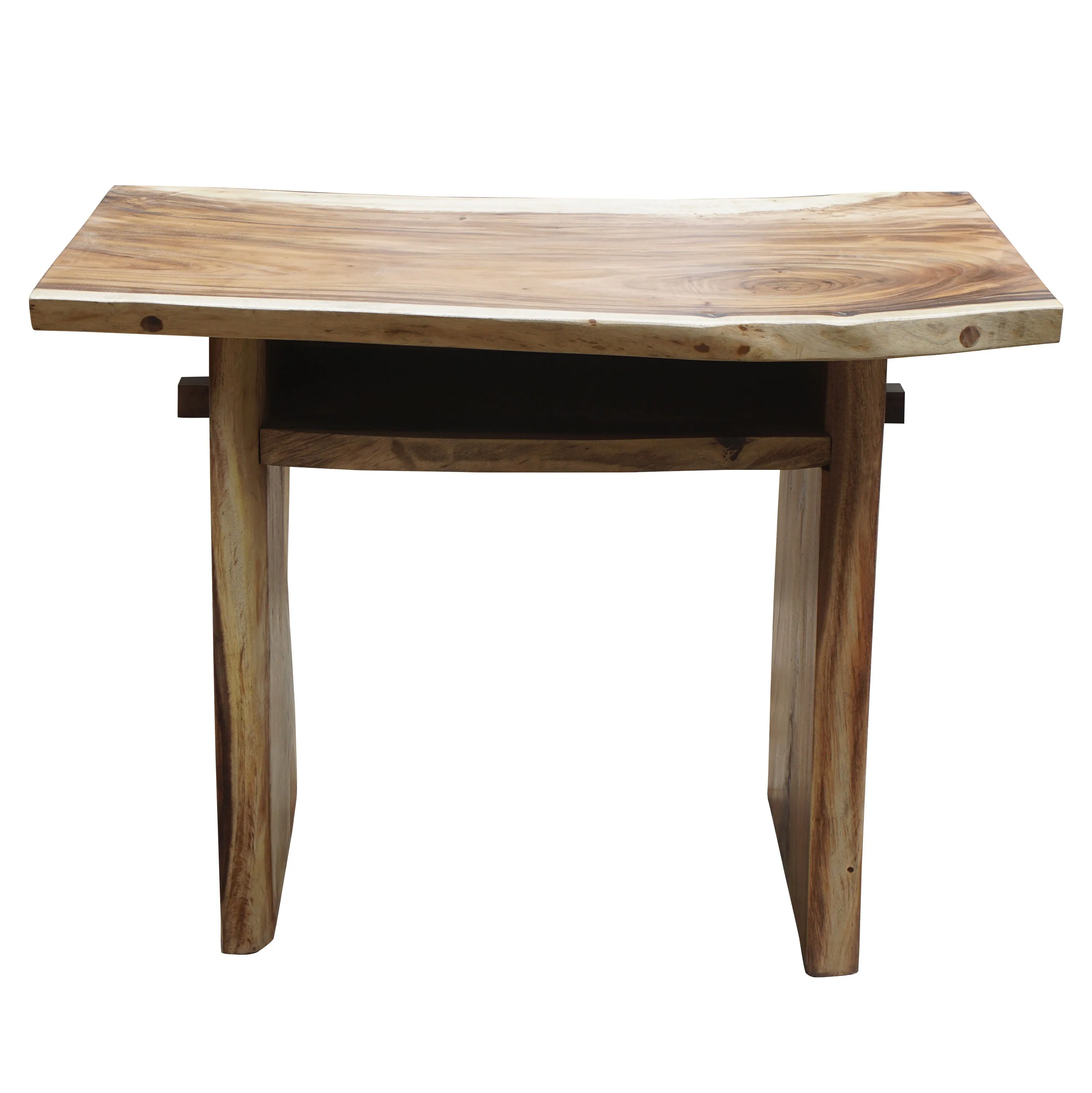 Suar Live Edge Slab Freestanding Bar with Shelf, 59 Inch (choice of table tops)