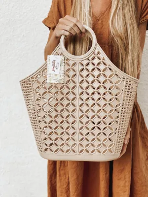 Sunjellies Tote Basket - Latte