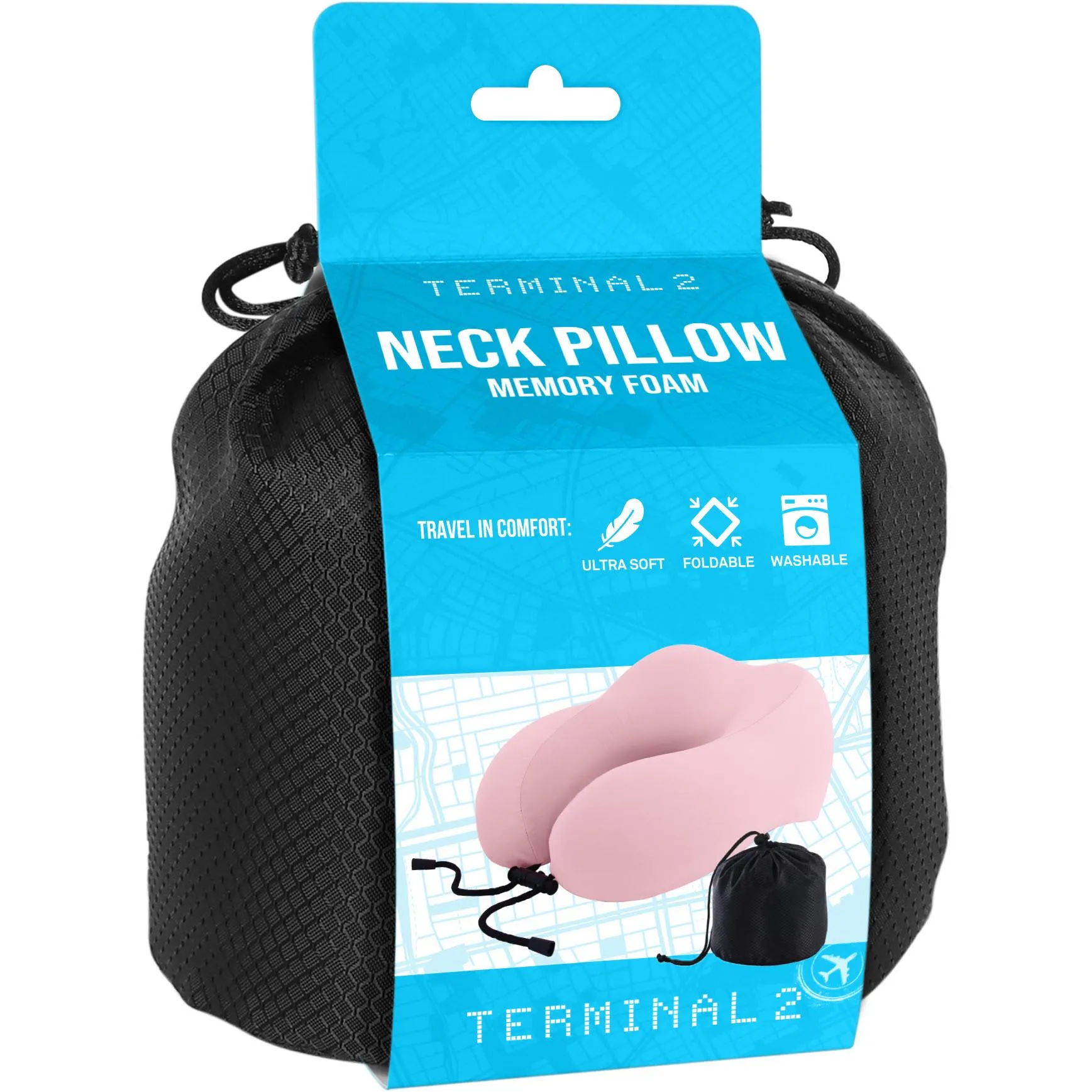 Terminal 2 Memory Foam Pillow (Pink)