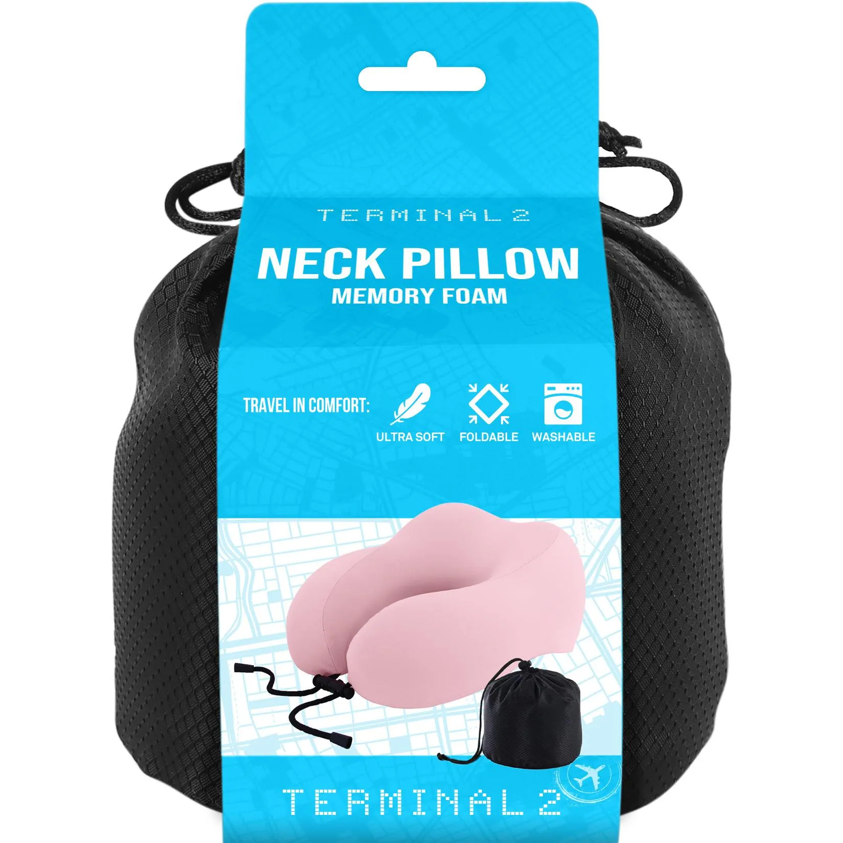Terminal 2 Memory Foam Pillow (Pink)
