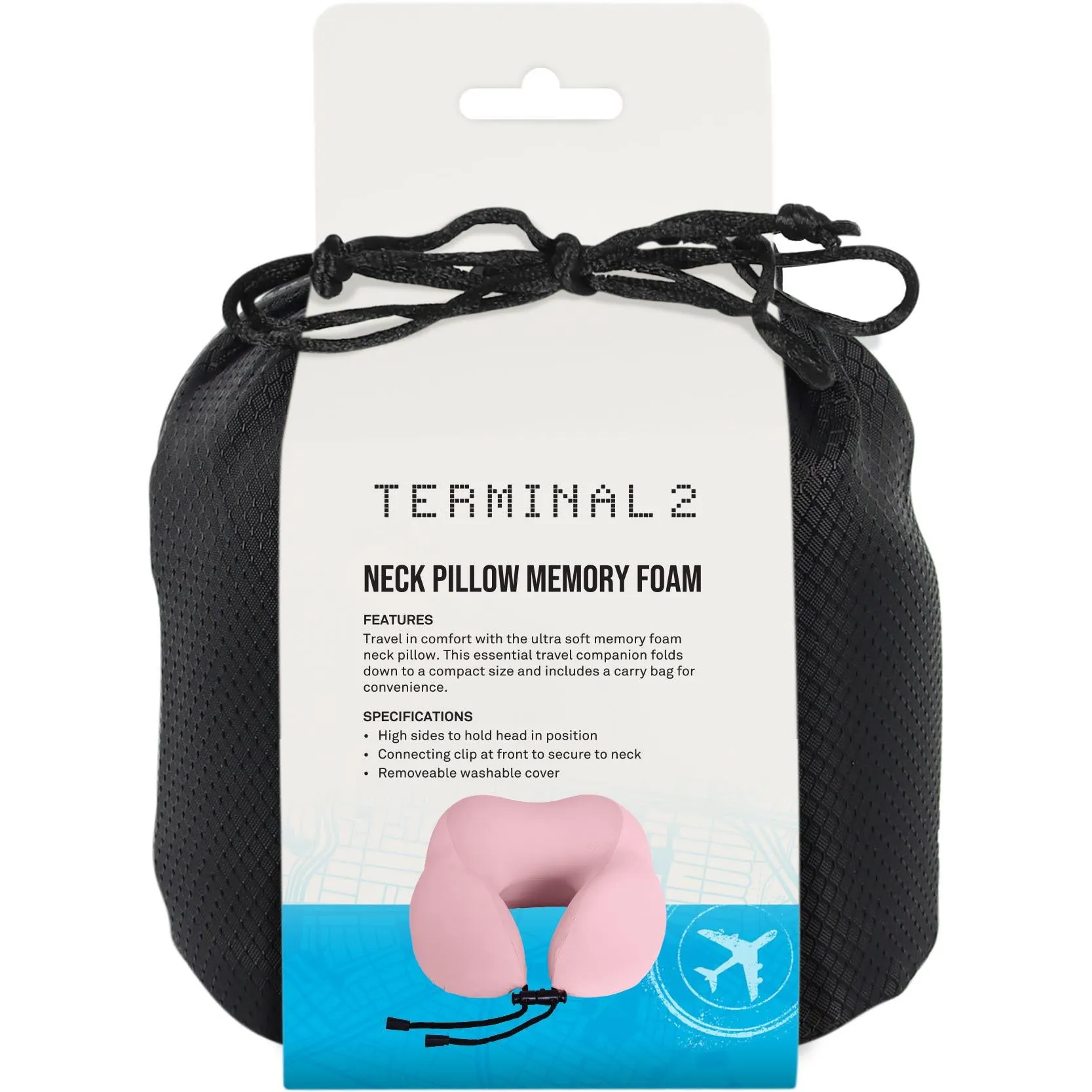 Terminal 2 Memory Foam Pillow (Pink)